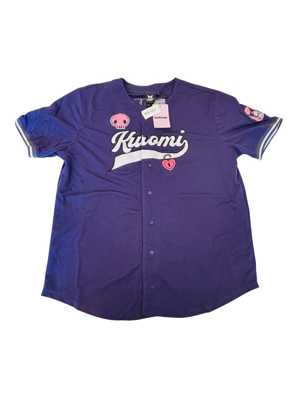 Kuromi Baseball Jersey Sanrio Adult 2X New Purple Button Down Authentic NWT Rare
